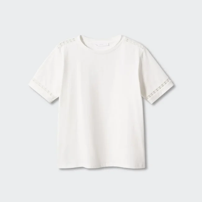 Embroidered White Cotton T-Shirt